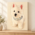 Custom Anime Illustration Pet Portrait Canvas — illustrative stretched canvas mockup, no decorative outer frame