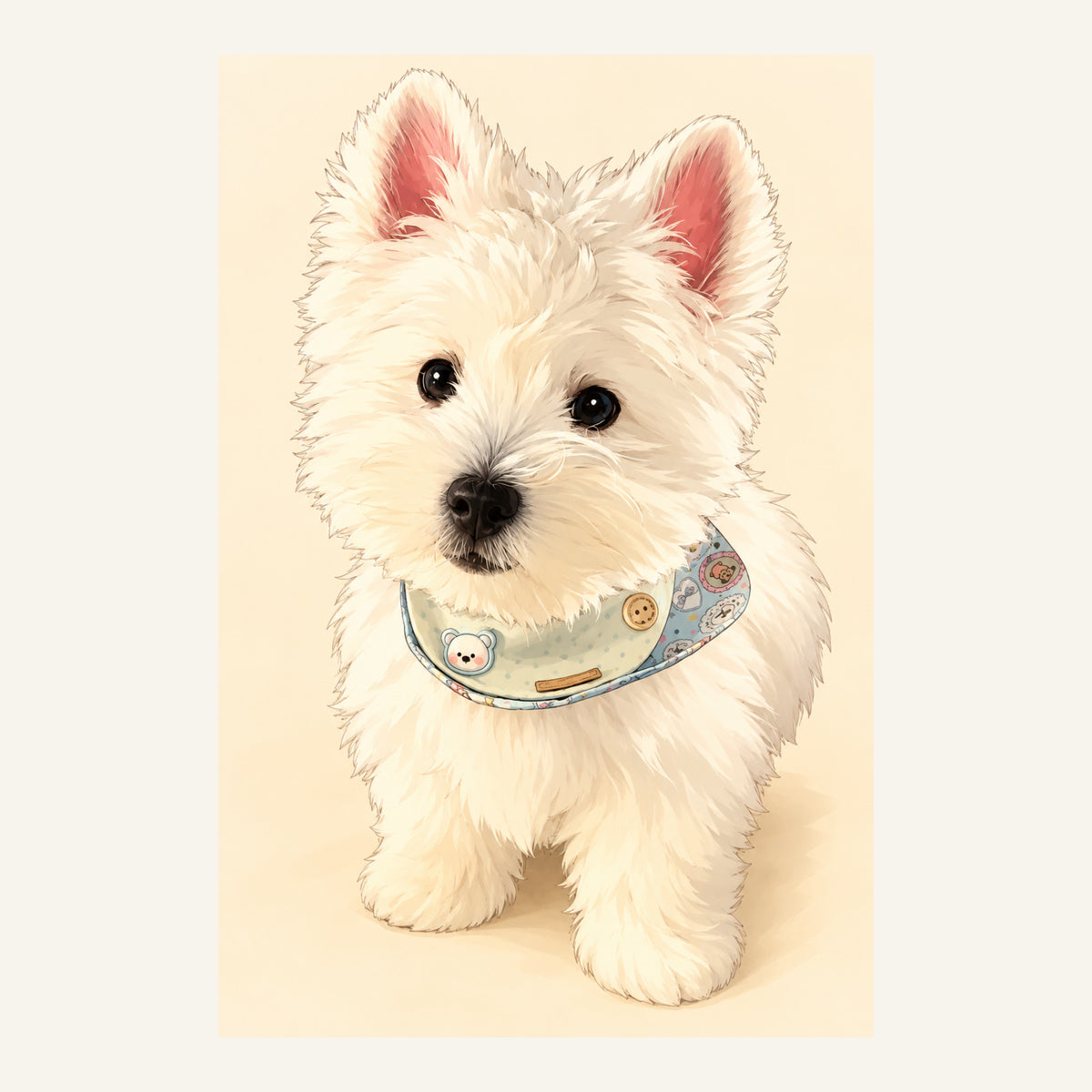 Custom Anime Illustration Pet Portrait Canvas — complete artwork example