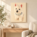 Custom Anime Illustration Pet Portrait Canvas — illustrative room setting