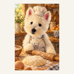 Custom Baker Pet Portrait Canvas — complete artwork example