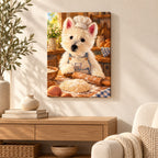 Custom Baker Pet Portrait Canvas — illustrative room setting