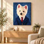 Custom Business Headshot Pet Portrait Canvas — illustrative room setting