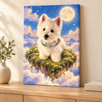 Custom Dreamscape Pet Portrait Canvas — illustrative stretched canvas mockup, no decorative outer frame