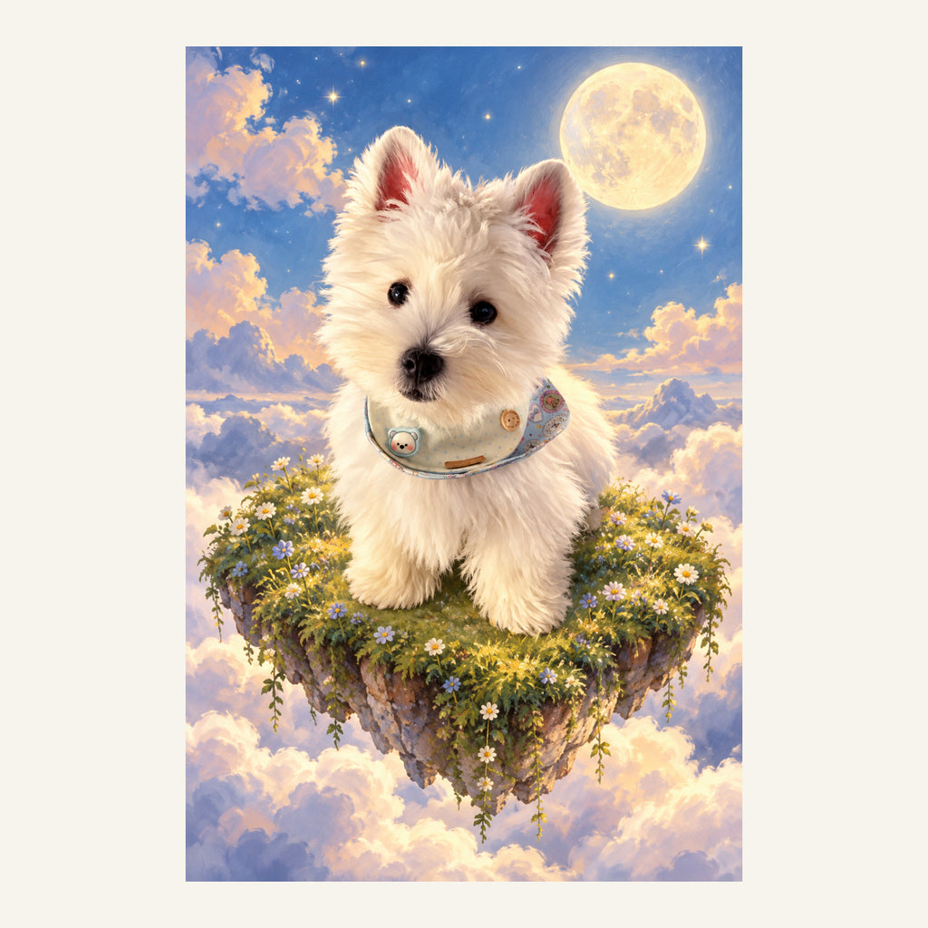 Custom Dreamscape Pet Portrait Canvas — complete artwork example