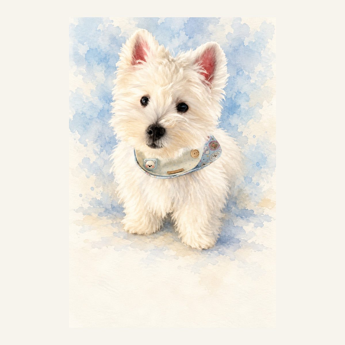 Custom Memorial Keepsake Pet Portrait Canvas — complete artwork example
