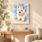 Custom Memorial Keepsake Pet Portrait Canvas — illustrative room setting