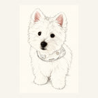 Custom Minimal Line Art Pet Portrait Canvas — complete artwork example