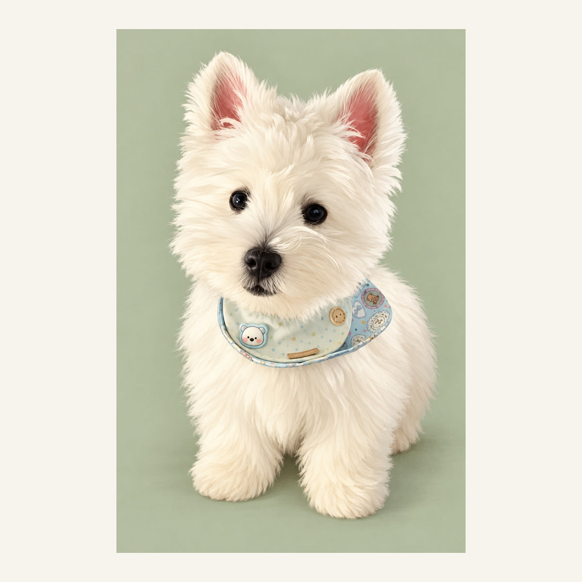 Custom Modern Illustration Pet Portrait Canvas — complete artwork example