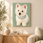 Custom Modern Illustration Pet Portrait Canvas — illustrative room setting