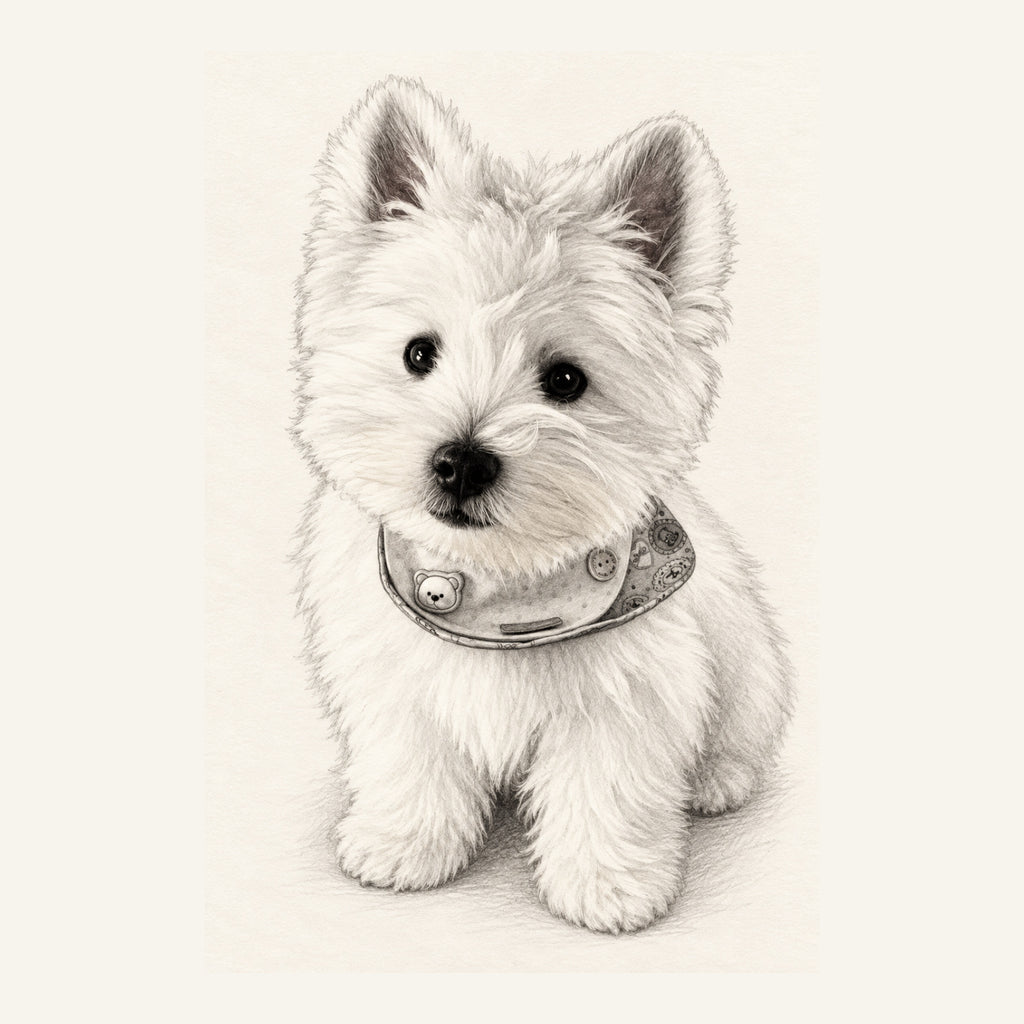 Custom Pencil Sketch Pet Portrait Canvas — complete artwork example