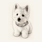 Custom Pencil Sketch Pet Portrait Canvas — complete artwork example