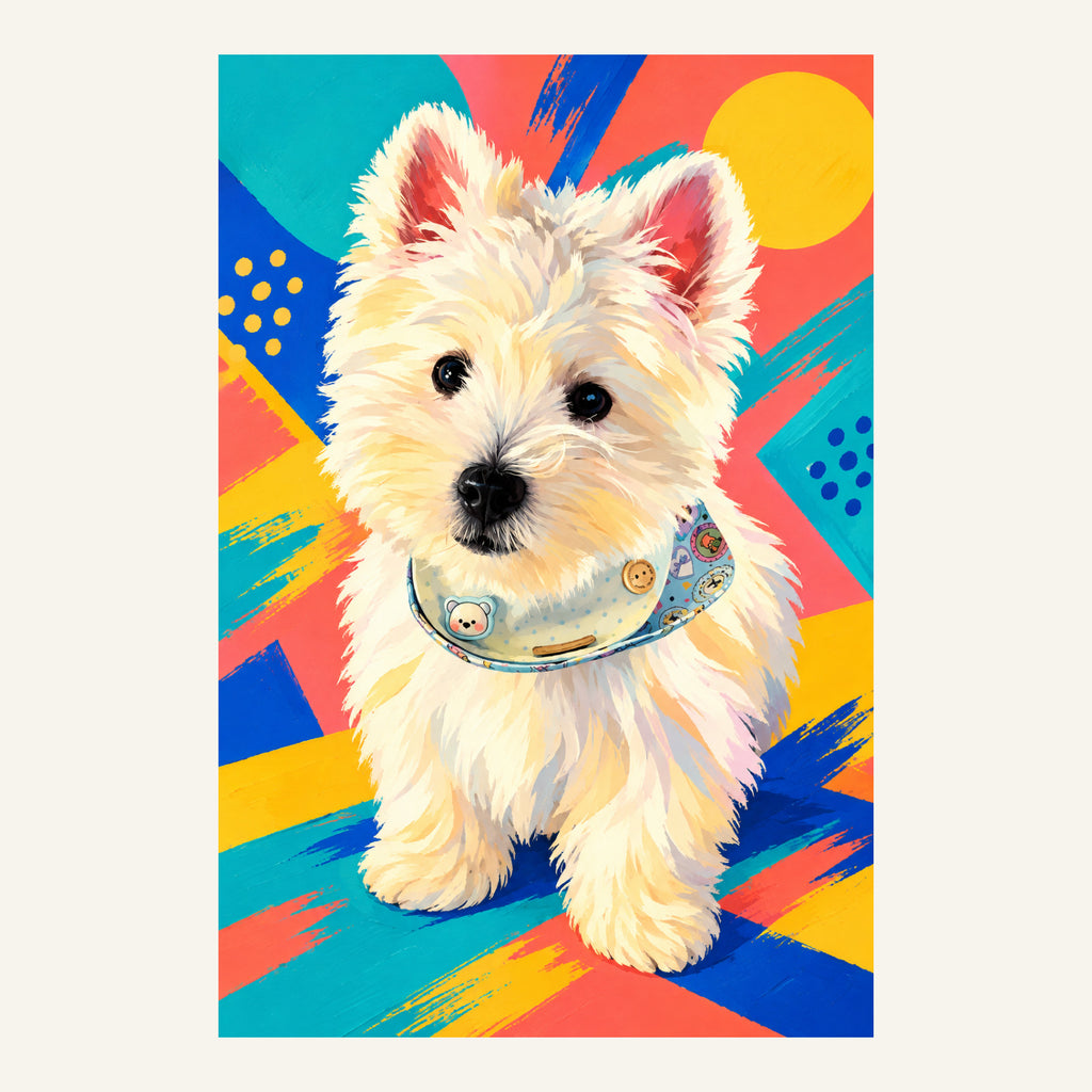 Custom Pop Art Pet Portrait Canvas — complete artwork example