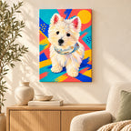 Custom Pop Art Pet Portrait Canvas — illustrative room setting