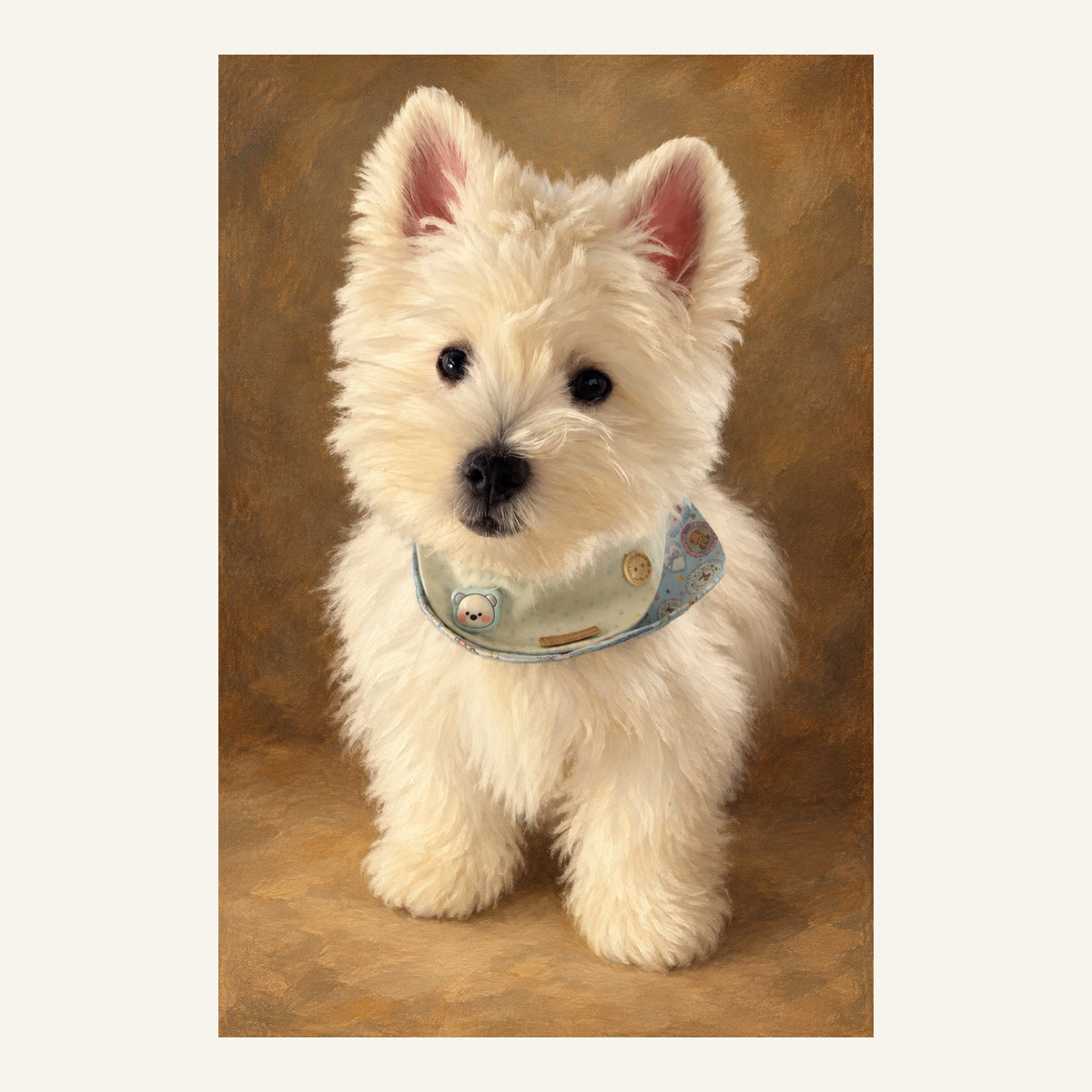 Custom Vintage Oil Pet Portrait Canvas — complete artwork example